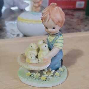 Charming Figurine with Chicks